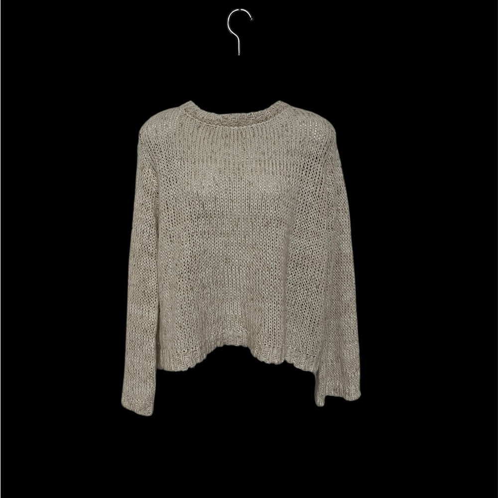 rag poets Large Cream Beige Knit Sweater